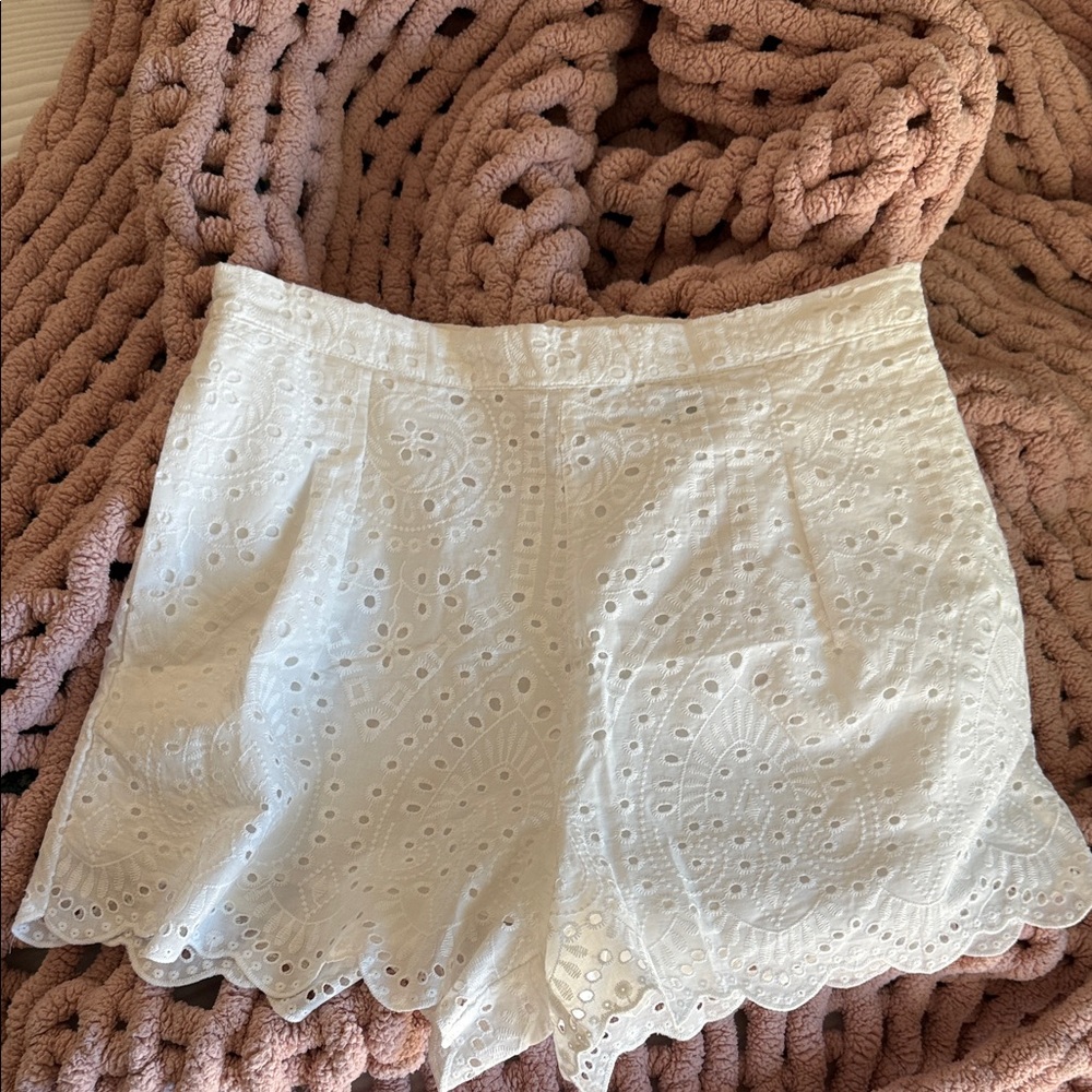 White Eyelet  Shorts